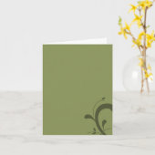 Classy Blank Olive Green mit Geblüht Note Karte (Gelbe Blume)