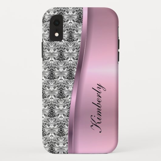 Classy Bling Monogram Rose Gold Design Case-Mate iPhone Hülle (Rückseite)