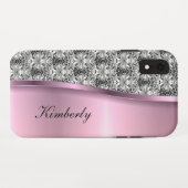 Classy Bling Monogram Rose Gold Design Case-Mate iPhone Hülle (Rückseite (Horizontal))