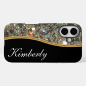 Classy Bling Monogram Style Case-Mate iPhone Hülle (Rückseite (Horizontal))
