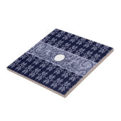 Classy Blue Baroque Muster von Leah G - Hubs Fliese (Seite)