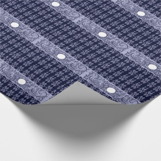 Classy Blue Baroque Muster von Leah G - Hubs Geschenkpapier (Ecke)