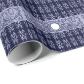 Classy Blue Baroque Muster von Leah G - Hubs Geschenkpapier (Rolleneckpunkt)