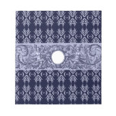 Classy Blue Baroque Muster von Leah G - Hubs Notizblock (Vorderseite)