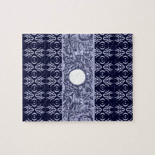 Classy Blue Baroque Muster von Leah G - Hubs Puzzle (Horizontal)