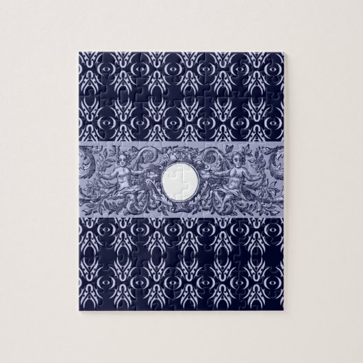 Classy Blue Baroque Muster von Leah G - Hubs Puzzle (Vertikal)