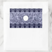 Classy Blue Baroque Muster von Leah G - Hubs Rechteckiger Aufkleber (Tasche)