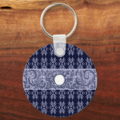 Classy Blue Baroque Muster von Leah G - Hubs Schlüsselanhänger (Vorderseite)
