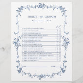 Classy Blue 'Bridge or Groom' Brautparty (Vorderseite)