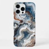 Classy Blue Brown Grau White Quarz Agate Pattern iPhone Hülle (Rückseite)