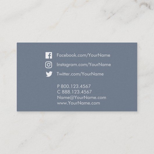 Classy Blue Circles Visitenkarte (Rückseite)