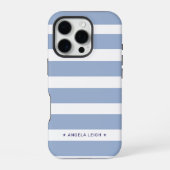 Classy Blue Denim Chambray Cabana Stripes iPhone Hülle (Rückseite)