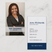 Classy Blue Foto Real Anwesen Visitenkarten Visitenkarte (Vorne/Hinten)