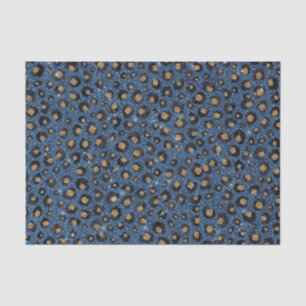Classy Blue Glitzer Black Gold Leopard Print Seidenpapier