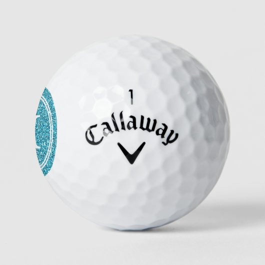 Classy Blue Glitzer Funkelnd Monogam Personalisier Golfball (Logo)