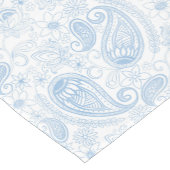 Classy Blue Glitzer Paisley Floral White Pattern Kurzer Tischläufer (Ecke)