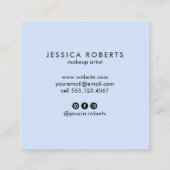 Classy Blue Glitzer Pattern Glamour Quadratische Visitenkarte (Rückseite)