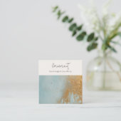 Classy Blue Gold Öl Anstrich Textur Ohrring Holder Quadratische Visitenkarte (Stehend Vorderseite)