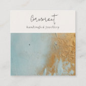 Classy Blue Gold Öl Anstrich Textur Ohrring Holder Quadratische Visitenkarte (Vorderseite)