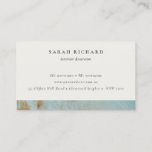 Classy Blue Gold Öl Paint Texture Termin Visitenkarte (Rückseite)