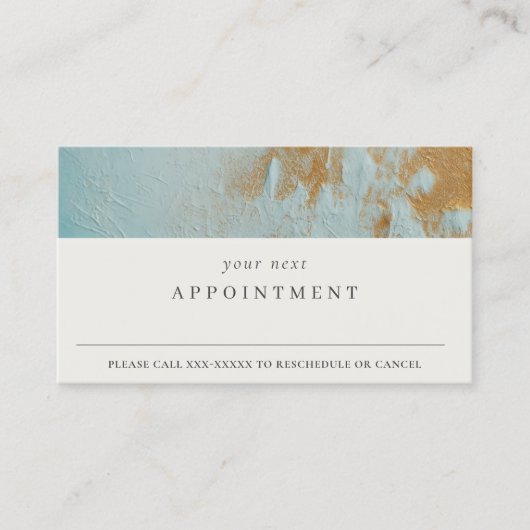 Classy Blue Gold Öl Paint Texture Termin Visitenkarte (Vorderseite)