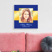Classy Blue Gold Senior Foto Abschluss Leinwanddruck (Insitu (Wohnzimmer))
