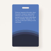 Classy Blue Gray Foto ID Company Logo Ausweis (Rückseite)