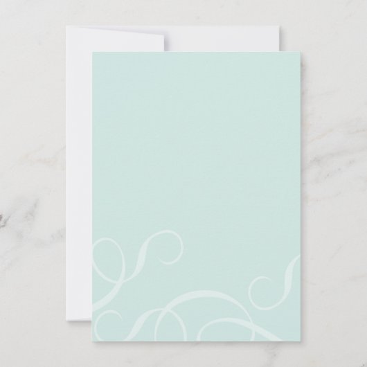 Classy Blue Green Bridal Dusche Einladung (Rückseite)