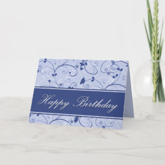Classy Blue Natural Swirl Geburtstagskarte Karte