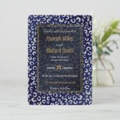 Classy Blue Silver Glitzer Leopard Animal Print (Stehend Vorderseite)