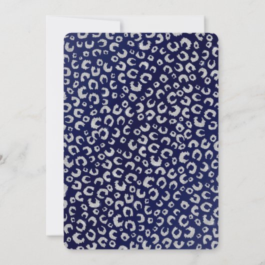 Classy Blue Silver Glitzer Leopard Animal Print (Rückseite)