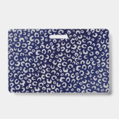 Classy Blue Silver Glitzer Leopard Animal Print Ausweis (Rückseite)