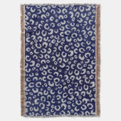 Classy Blue Silver Glitzer Leopard Animal Print Decke (Vorderseite Vertikal)