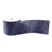 Classy Blue Silver Glitzer Leopard Animal Print Ripsband (Spule)