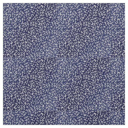 Classy Blue Silver Glitzer Leopard Animal Print Stoff (Muster)