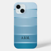 Classy Blue Silver Strip Phone Case (Rückseite)