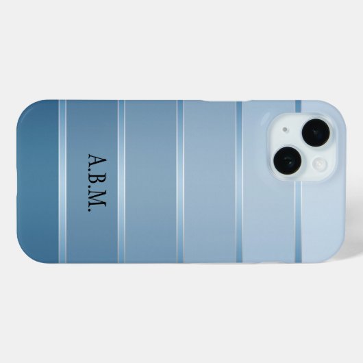 Classy Blue Silver Strip Phone Case (Rückseite (Horizontal))