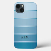 Classy Blue Silver Strip Phone Case (Rückseite)