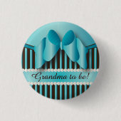 Classy Blue und Brown Streifen Button (Vorderseite)