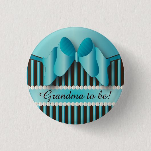 Classy Blue und Brown Streifen Button (Vorderseite)