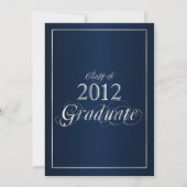 Classy Blue und Silver 2012 Graduate Invitation Einladung (Vorderseite)