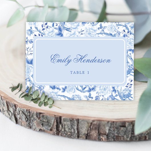 Classy Blue White Chinoiserie Sitzende Tischnummer