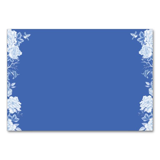 Classy Blue White Chinoiserie Sitzende Tischnummer (Rückseite)