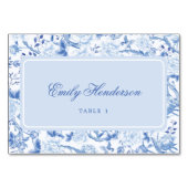 Classy Blue White Chinoiserie Sitzende Tischnummer (Vorderseite)
