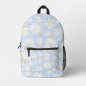 Classy Blue White Daisy Blume Bedruckter Rucksack (Vorderseite)