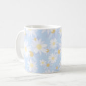 Classy Blue White Daisy Blume Kaffeetasse (Vorderseite Links)
