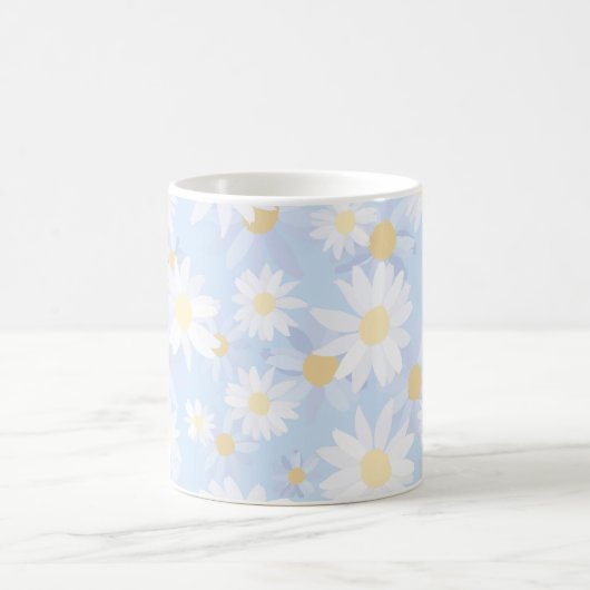 Classy Blue White Daisy Blume Kaffeetasse (Mittel)