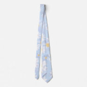 Classy Blue White Daisy Blume Krawatte (Rückseite)