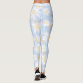 Classy Blue White Daisy Blume Leggings (Rückseite)