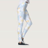 Classy Blue White Daisy Blume Leggings (Rechts)